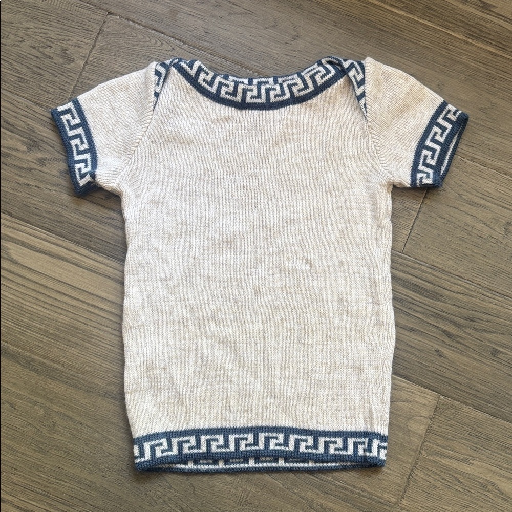 Gakkard Collections | Stylish Beige and Blue Kids Wool Blend Shirt Size 3